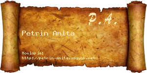 Petrin Anita névjegykártya