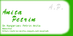 anita petrin business card